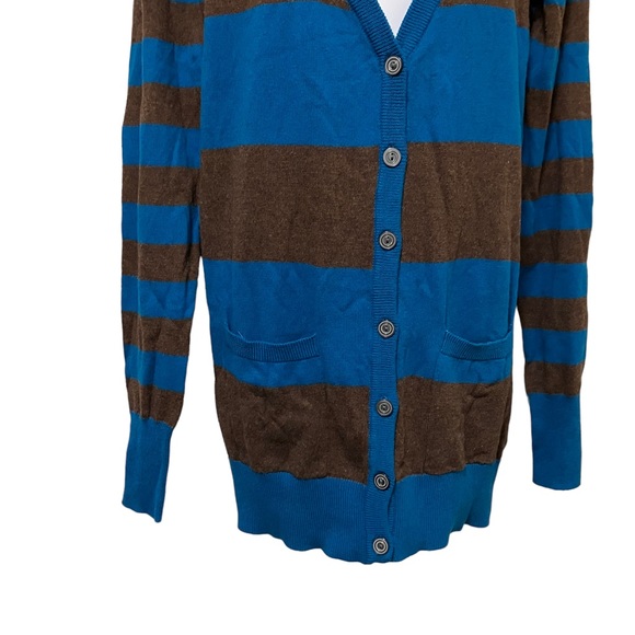 NWT Decree Striped Long Cardigan Sweater With Pockets - Picture 3 of 8